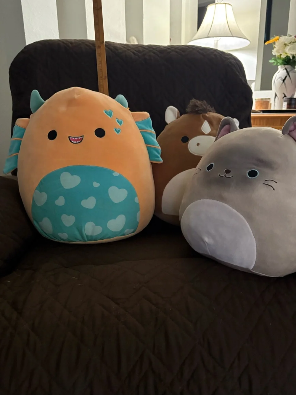 Squishmallows Orange Turquoise Gray Brown Plush Trio